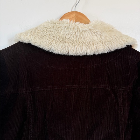 Y2K Brown Corduroy Fur Trimmed Jacket Size 2X - Picture 7 of 7